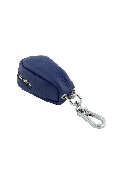 ButicCochet Key holder, made of genuine leather, 11x5 cm, Navy blue - PR264
