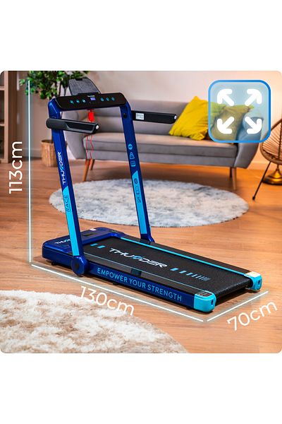 Thunder Banda de alergare electrica, Race-Blue, Viteza maxima 14km/h, maxima suportata 130kg