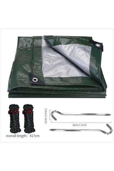 Choice 3x5M Green and Tools Large Tarpaulin Waterproof Heavy Duty 5x4m/3x2m T...