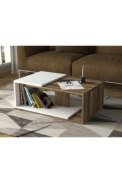 UnicUtil Coffee Table, UnicUtil, 73 x 35 x 50 cm, White and Brown
