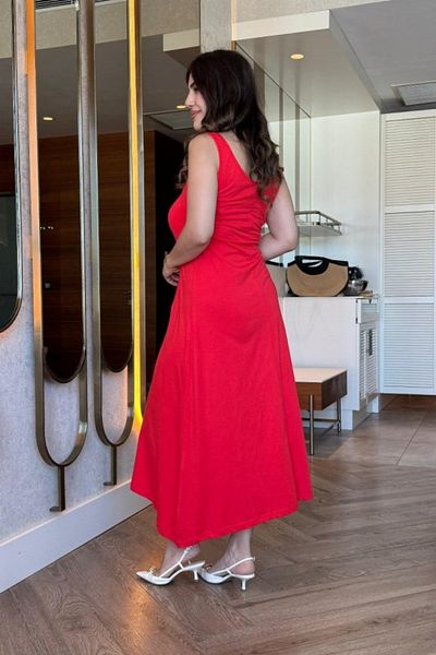 Modayakamoz Rochie de damă din viscoză cu bretele și gât rotund de sezon nou