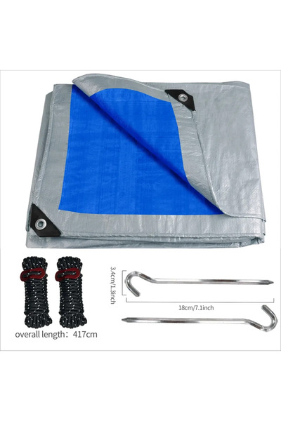 Choice 4 × 5 م قماش مشمع أزرق وأدوات كبيرة مقاومة للماء ومتينة 5 × 4 م / 3 × ...