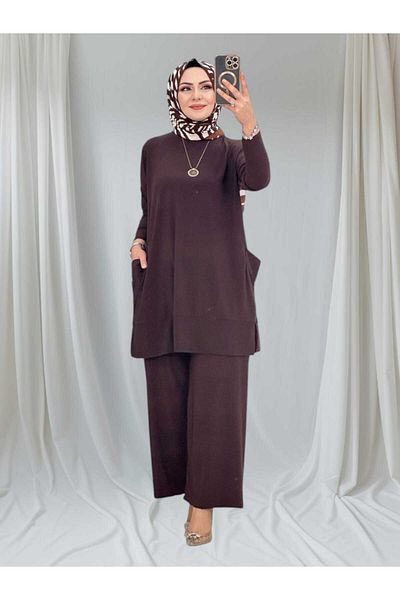 Afili Women's Side Pocket Detailed Soft Fabric Comfortable Fit Sandy Suit