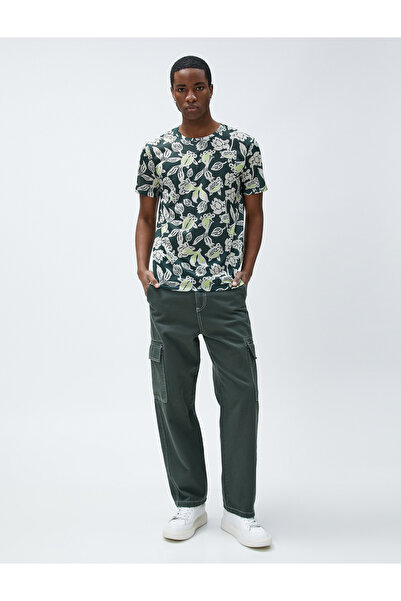 Koton Fish Printed T-Shirt Crew Neck Slim Fit Short Sleeve