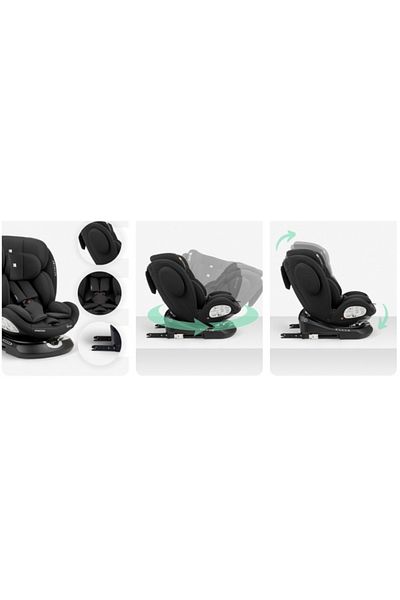 Kikka Boo Child car seat with ISOFIX KikkaBoo I-Felix Black, I-Size approved 40-150cm, R129, SPS-Protect