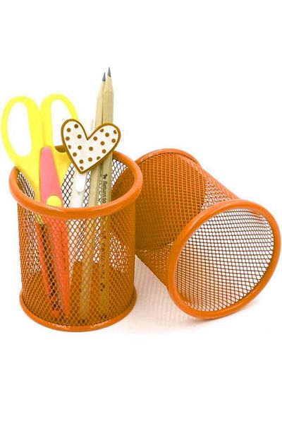Need Metal Mesh Pen Holder Orange Nd-1009