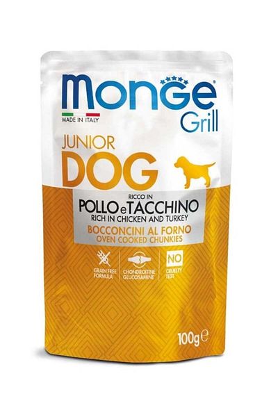 Monge Grill Junior - Super-premium Wet Food - Chicken and Turkey - 100 g