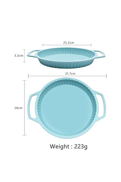 awwaline Round Baking Tray, awwaline®, Turquoise, Silicone, Reinforced Handles