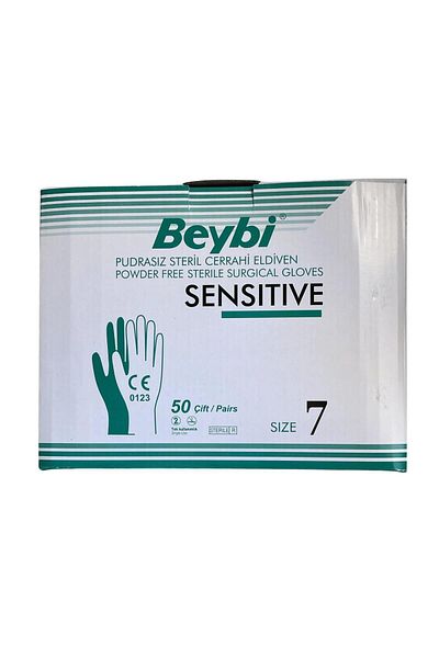 Beybi - Surgical Gloves Powder Free Sensitive No:7.0 - 50 Pieces
