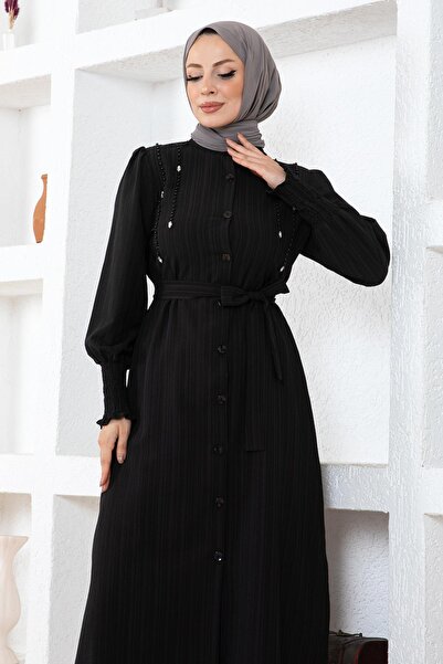 Missvalle Σετ με λεπτομέρειες από μαργαριτάρια μαύρο 19360