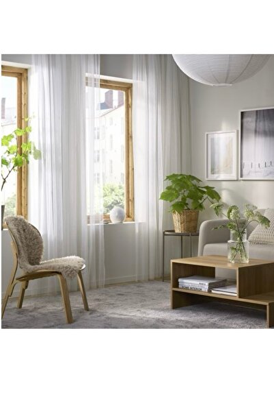 IKEA Lıll Tulle Curtain/2 Wings, White 280X300 Transparent Fabric Polyester