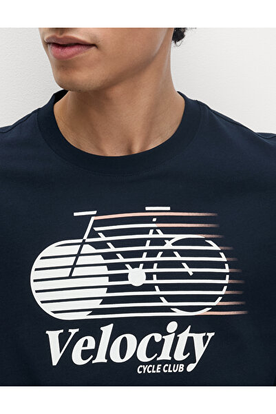 Marks & Spencer Saf Pamuklu Bisiklet Baskılı T‑Shirt