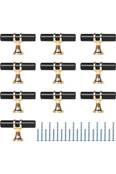 KASTWAVE مقابض خزانة سوداء، عبوة من 10 مقابض خزانة مطبخ سوداء، مقابض خزانة مل...