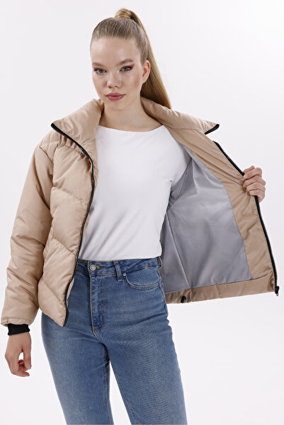 freemen Dámský norkový vatovaný kabát - vysoký límec, voděodolný