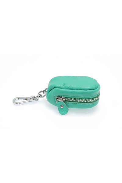 ButicCochet Key holder, made of genuine leather, 11x5 cm, Turquoise - PR508