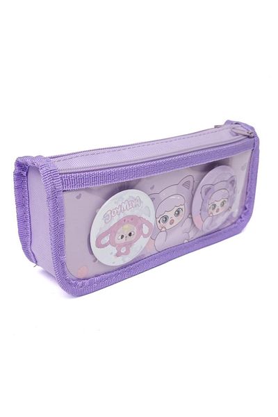 DNS Girls' school pencil case, with 2 compartments, 2 zippers, unequipped, purple 2009