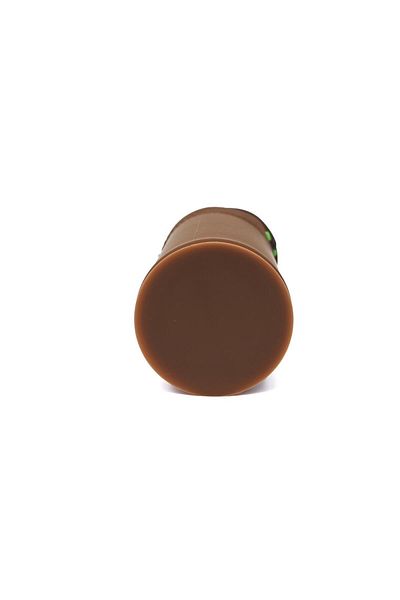 DNS Cylindrical school pencil case, unisex silicone case, 1 zipper compartment, brown Panda QS-2018