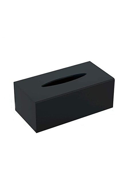 Lamsit Ibdaa علبة مناديل أكريليك، مستطيلة 25×13×9 سم، أسود، حامل مناديل