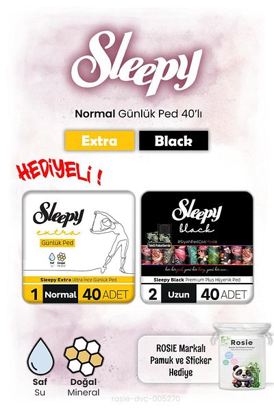 Sleepy Extra and Black Daily Pad Normal 40S and Rosie Gift