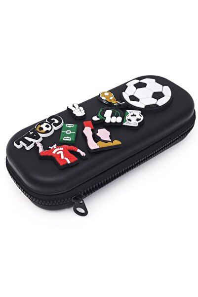 DNS Etui penar baieti pentru scoala, cu 1 compartiment, neechipat, Fotbal rep...