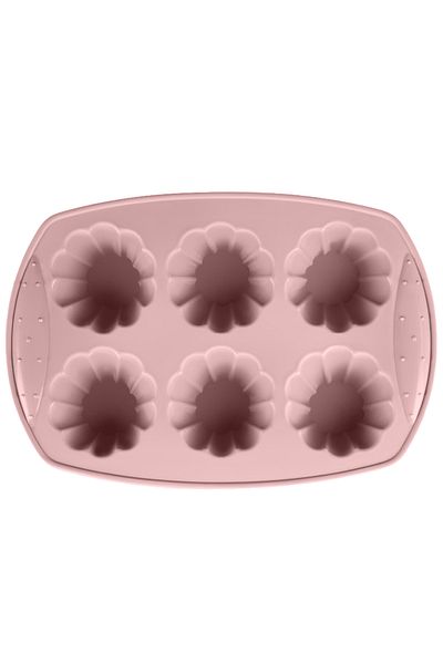 awwaline Silicone Muffin Baking Form, 6 Pieces, Pink,