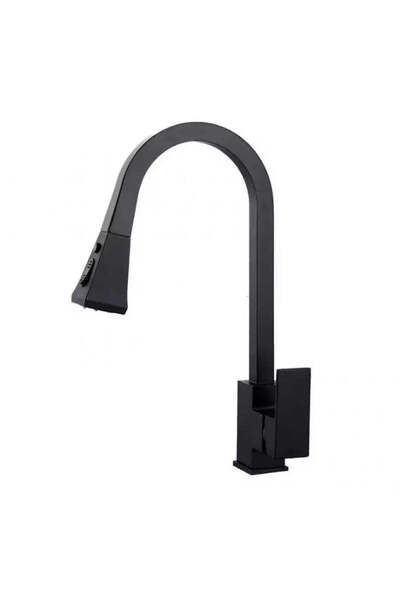 KORMAN TECHNIK Kitchen Faucet with Pull-out Shower, Sanitary Brass, Black, OD/2040