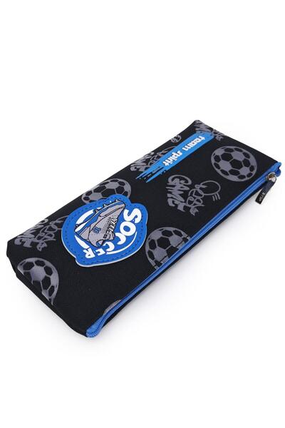 DNS Penar etui baieti pentru scoala, 1 fermoar, neechipat, Soccer, negru JS-6685