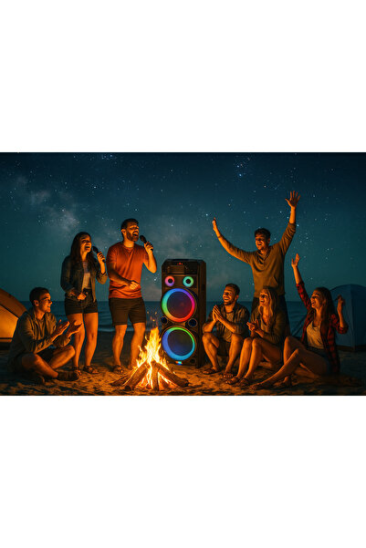 FaroxTech Kamp – Parti – Karaoke İçin Dev Speaker | 3000W LED Işıklı Bluetoot...