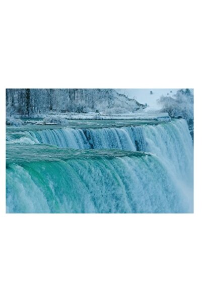 OEM Tablou Canvas, 'Cascada inghetata in inima iernii', 100 x 70 cm