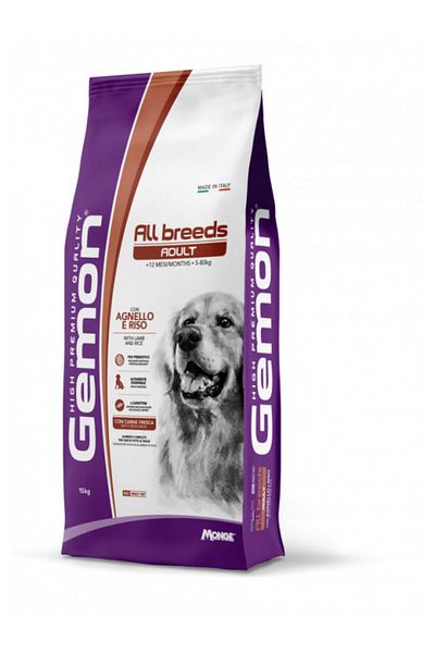 Monge Gemon Adult All Breeds - Dry Dog Food - Lamb and Rice - 15 kg