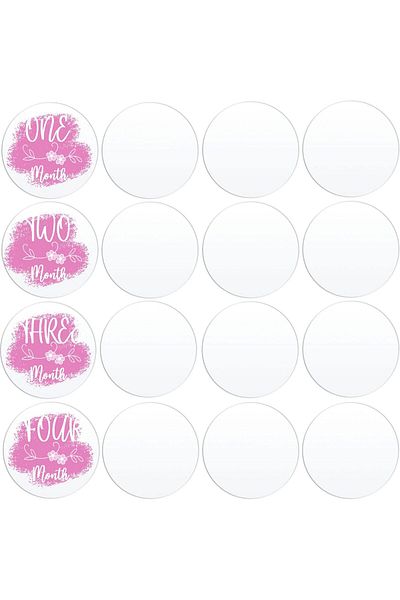 Lamsit Ibdaa Acrylic Circles 3mm Thick 16-Pack (4 Inch, Clear)