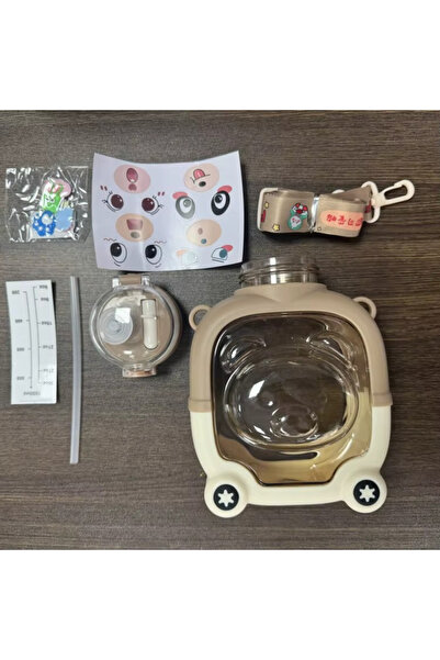 SUKILO 600ML Cute Children's Water Bottle - Bpa Free, with Straw and Drip-Free