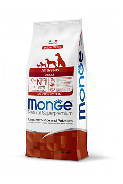 Monge Superpremium Monoprotein Adult All Breeds - Miel si Orez - 12kg