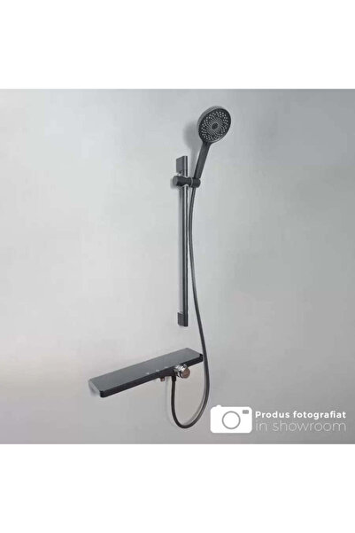 OEM Coloana Dus Inox Lucios Argintiu Negru 11211H