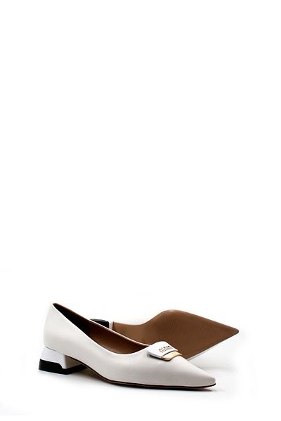 Ayakkabıhane White Women's Thick Heeled Shoes Ah1E792261554