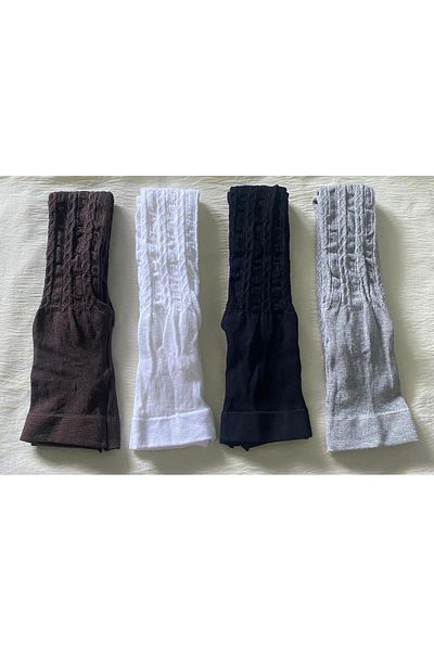DÜVEN Pack of 4 Girls' Pantyhose (Cotton, Patterned, Wife, Winter Pantyhose)