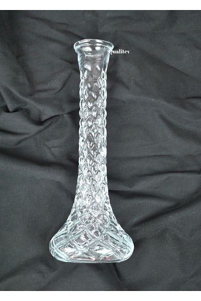 Qualitev Long Glass Vase Valery 24 cm - 1 Piece