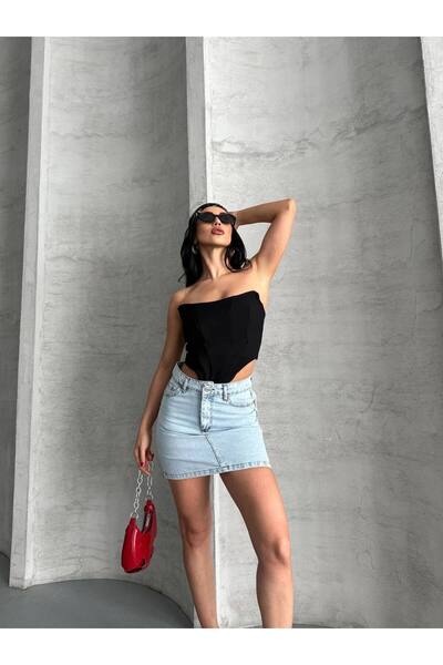 Icoop Kısa Kot Etek