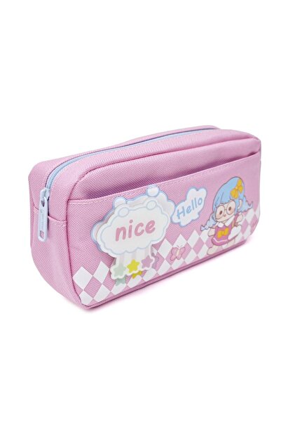 DNS Penar fete borseta etui scolar, cu 2 compartimente 2 fermoare, neechipat,...