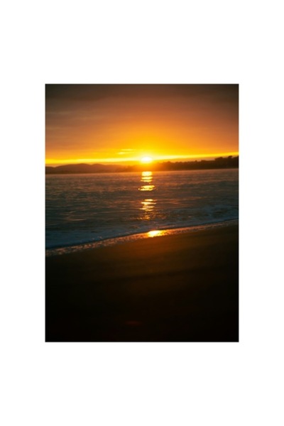 OEM Tablou Canvas, 'Apusul linistitor al marii negre', Apus, Aur, Valuri, Reflectie, Horizon, Calm, Stra