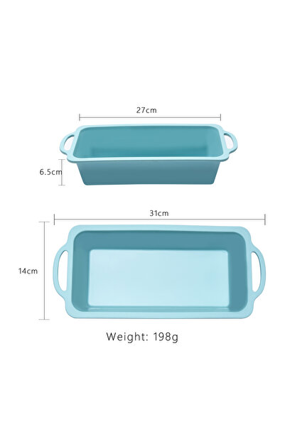 awwaline Silicone Baking Tray, awwaline®, Turquoise, 27 x 14 x 6.5 cm, Reinforced Handles