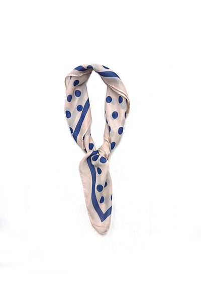 nazipek Soft Fabric Polka Dot Cotton Bandana Scarf 50X50Cm