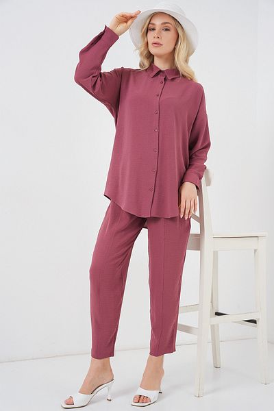 Merterium Women's Oversize Double Suit Dusty Rose 1123