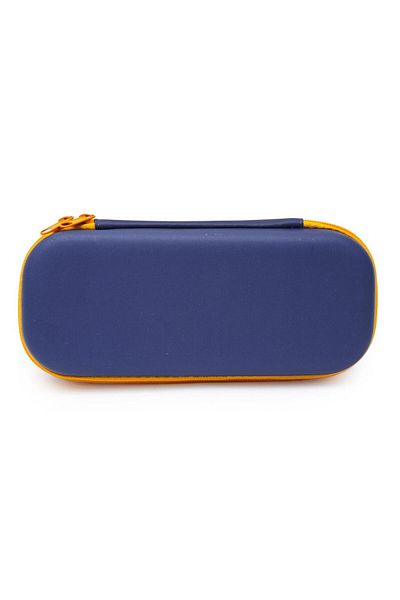 DNS Boys' school pencil case, with 1 compartment 1 zipper, unequipped, 3D Motorcyclist, navy blue 5521S