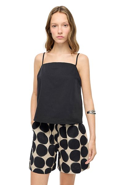 Perspective Cotton Plain Blouse with Strap