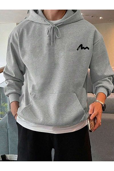 uyguntarz Unisex Enjoy Pocket Printed Oversize Sweatshirt