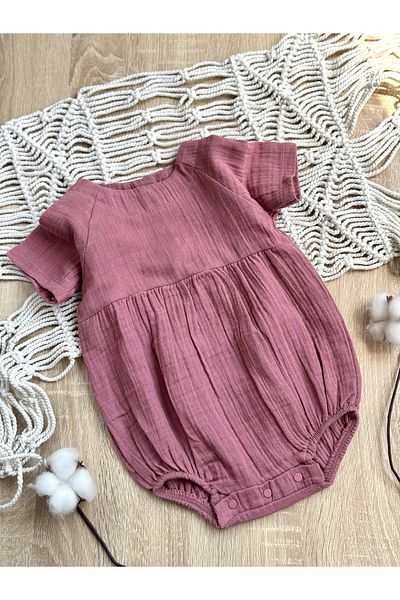 MİLNA BABY&KİDS 100% Cotton Muslin Romper Summer Baby Jumpsuit (0-9 Months)
