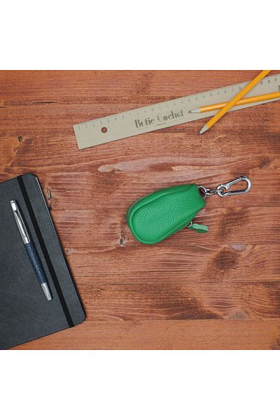 ButicCochet Key holder, made of genuine leather, ButicCochet, 11x5 cm, Green - PR569