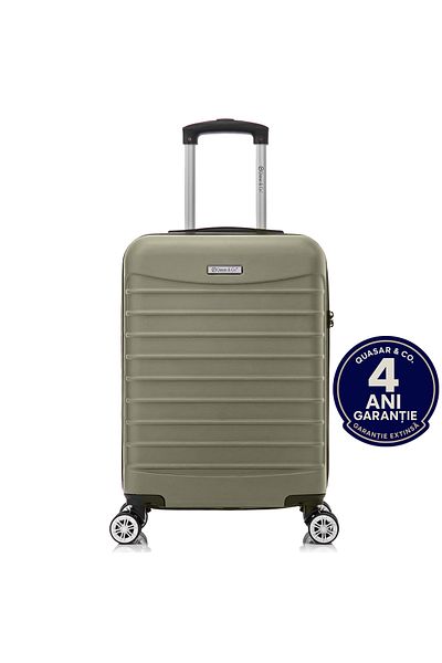 Quasar & Co. Cabin trolley 55x36x20cm, hand luggage, trolley with lock, 4-wheel suitcase, ABS suitcase, LINE, Champagne