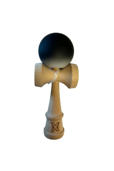 Kendama USA Kendama X Original, Profesional, Rabatabil, Lemn, Mâner Cauciucat, 18 cm, Alb/Negru